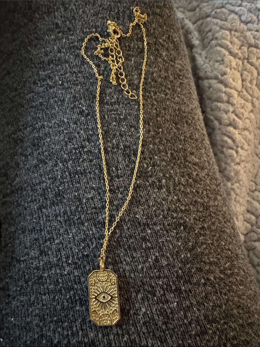 Gold Evil Eye Pendant Necklace for Women